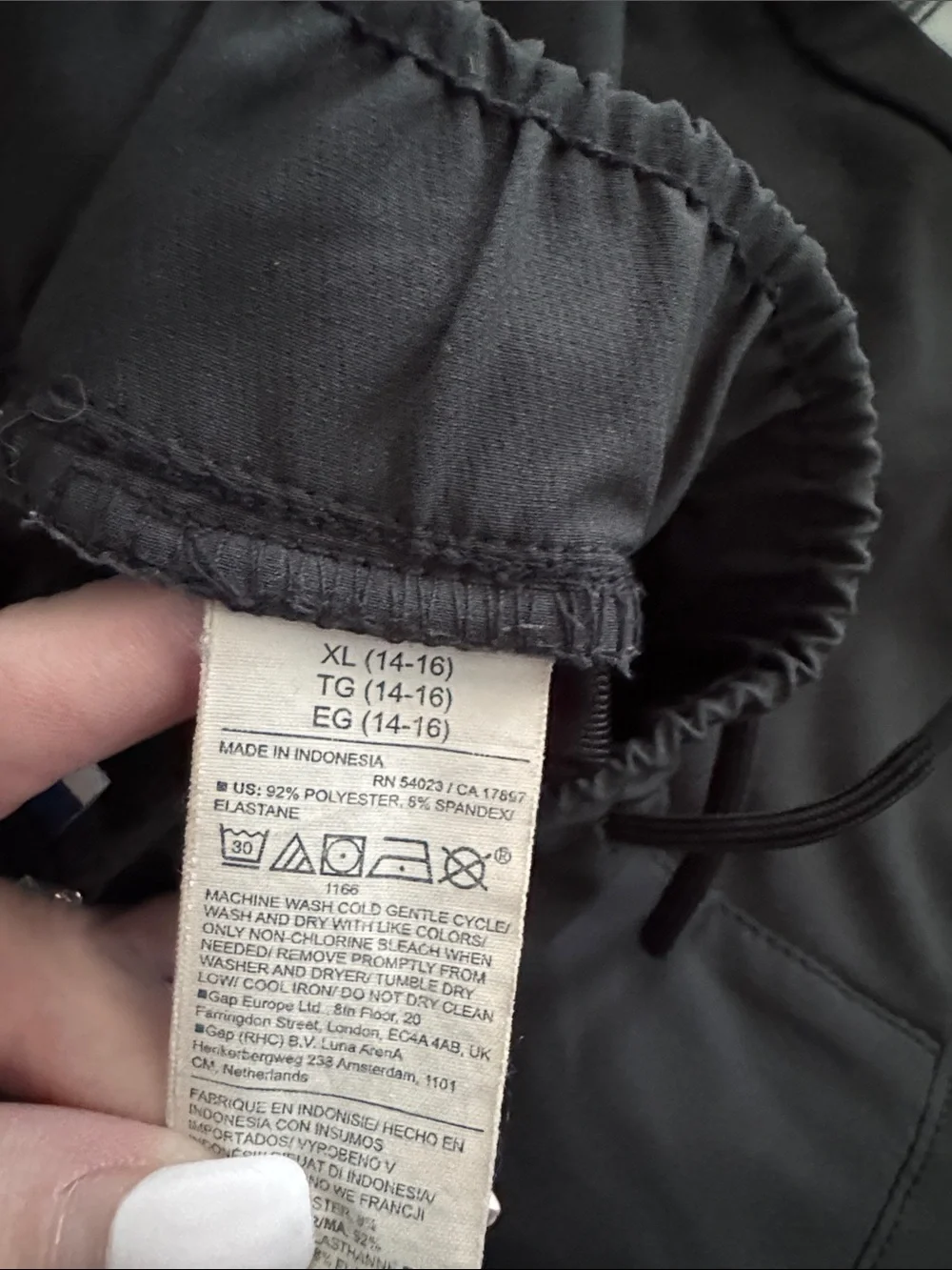 Boys Charcoal Utility Cargo Pants - Elastic Waist old navy xl 14/16